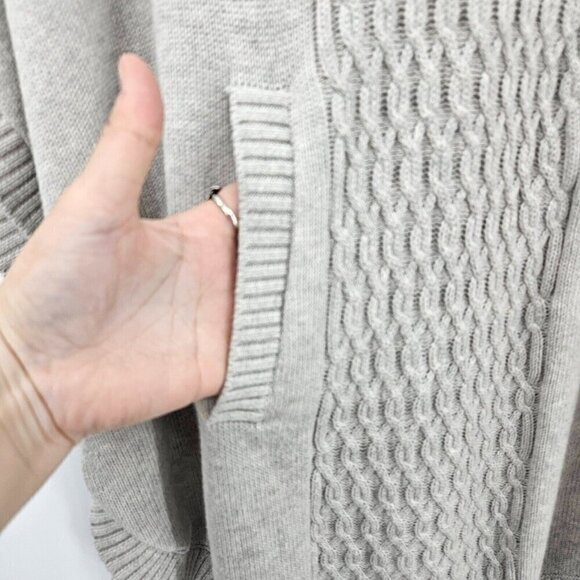 Cabi Cowl Neck Poncho Sweater Gray Women’s Size S Relaxed Fit Minimalist Fall - Picture 6 of 14